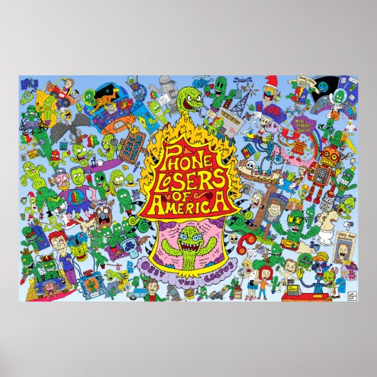 NikのPLAポスター(青い背景) ポスター (正面)