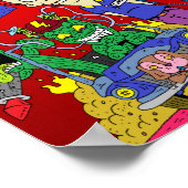 NikのPLAポスター（黄色/オレンジ/赤） ポスター (角)