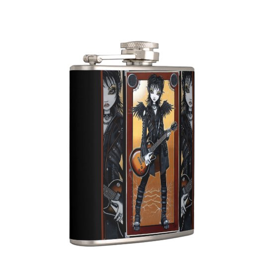 Nikaのゴシック様式ロッカーの黒のギター音楽天使のフラスコ フラスク (右)