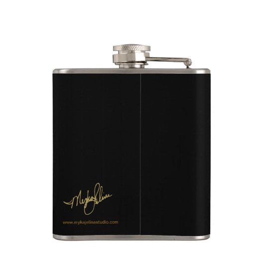 Nikaのゴシック様式ロッカーの黒のギター音楽天使のフラスコ フラスク (裏面)