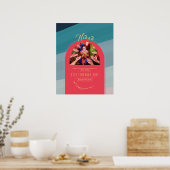 NIKAHの結婚発表フォトレッド金ゴールドポスター ポスター (キッチン)