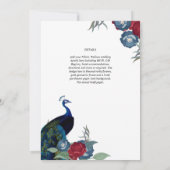 NIKAHピーコックフローラワリファイ結婚ムイスラムの招待 招待状 (裏面)