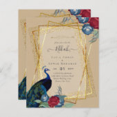 NIKAHピーコックフローラ金ゴールドフレームイ結婚スラーム (正面/裏面)