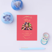 NIKAHレッド金ゴールド写真結婚の婚約 チラシ (シングル)