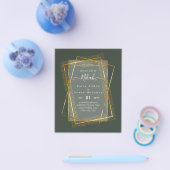 NIKAH金ゴールドフレームビスミッラのイスラム結婚式の招待 チラシ (シングル)