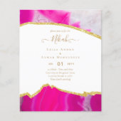 NIKAH – アゲート金ゴールド予算結婚式招待状 (正面)