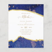 NIKAH – アゲート金ゴールド予算結婚式招待状 (正面)