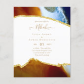 NIKAH – アゲート金ゴールド予算結婚式招待状 (正面)