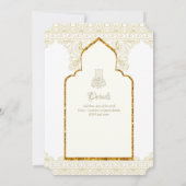 NIKAH – イスラーム華美モスク金ゴールドのインビ結婚ット 招待状 (裏面)
