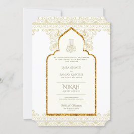 NIKAH – イスラーム華美モスク金ゴールド結婚ズ 招待状