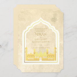 NIKAH – イスラーム華美モスク金ゴールド結婚ズ 招待状