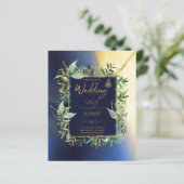 NIKAH – ブルー金ゴールドイスラム結婚式招待状 (スタンド正面)