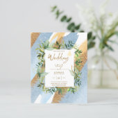 NIKAH – ブルー金ゴールドイスラム結婚式招待状 (スタンド正面)