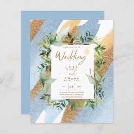 NIKAH – ブルー金ゴールドイスラム結婚式招待状