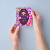 NIKAH – モスク華美パープル結婚式招待状 チラシ (手)