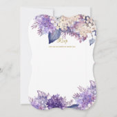 NIKAH 結婚式招待状 - ワリーマ 紫 花 モダン ゴールド 招待状 (裏面)