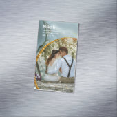 NIKAH - 結婚 Budget Agate金ゴールドティール（緑がかった色）写真 マグネット名刺 (インサイチュ)