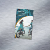 NIKAH - 結婚 Budget Agate金ゴールドティール（緑がかった色）写真 マグネット名刺 (インサイチュ)