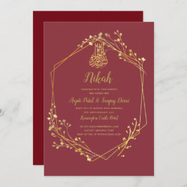 Nikah – 赤金ゴールドイスラムの婚礼 招待状