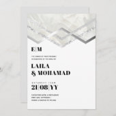 NIKAH - bUDGET結婚式招待状シルバースパークル (正面/裏面)