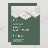 NIKAH - bUDGET結婚式招待状シルバースパークル (正面/裏面)