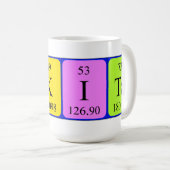 Nikitaの周期表の名前のマグ コーヒーマグカップ (正面右)