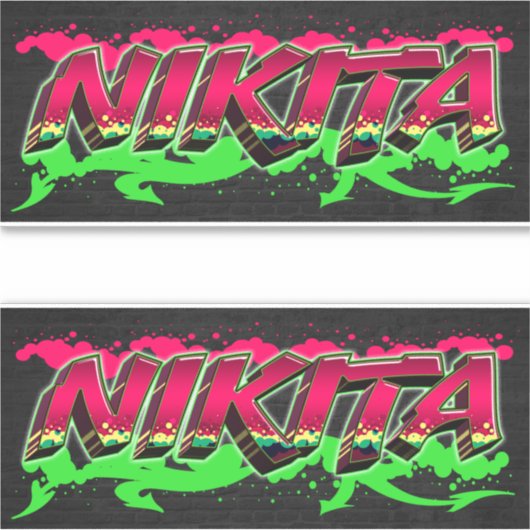 Nikita Vorname Name Graffiti Aufkleber Sticker シール (正面)