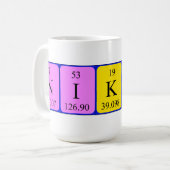 Nikkiの周期表の名前のマグ コーヒーマグカップ (正面左)