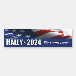 Nikki Haley 2024 – 彼女は正気のようだ バンパーステッカー