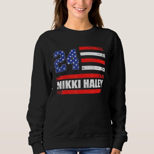 Nikki Haley 2024 American Flag USA Flag 1 スウェットシャツ (正面)