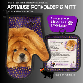 NIKO -CHOW DOG Oven Mitt & Pot Holder 鍋つかみ&鍋敷きセット