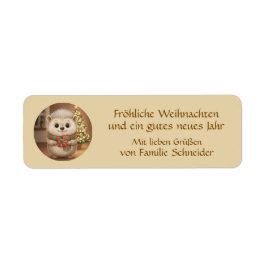 Niko flauschiger Weihnachtsgruß Aufkleber ラベル