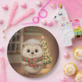 Niko mit grünem Weihnachtsgruß ペーパープレート (パーティー)