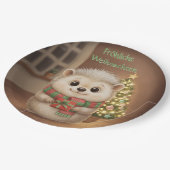 Niko mit grünem Weihnachtsgruß ペーパープレート (アングル)