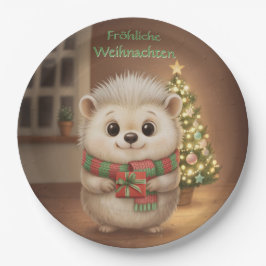 Niko mit grünem Weihnachtsgruß ペーパープレート