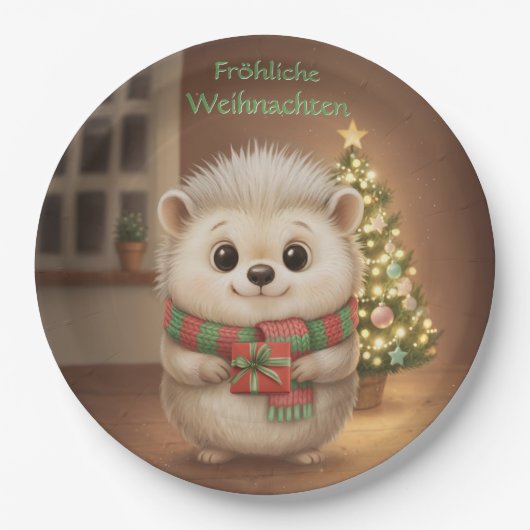 Niko mit grünem Weihnachtsgruß ペーパープレート (正面)