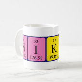 Nikolaの周期表の名前のマグ コーヒーマグカップ (正面左)