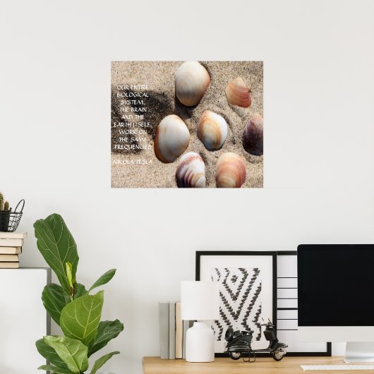 NIKOLA TESLA引用文 – 同一周波数 – ポスター (ホームオフィス)