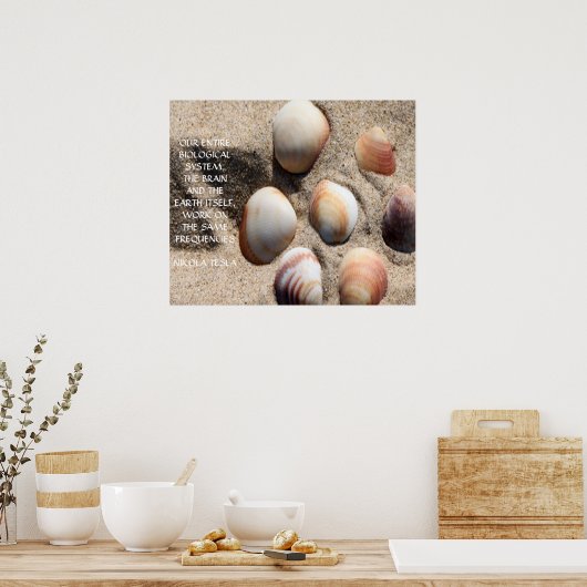 NIKOLA TESLA引用文 – 同一周波数 – ポスター (キッチン)