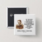 Nikola Tesla未来が真実を語る引用文 缶バッジ (正面&裏面)