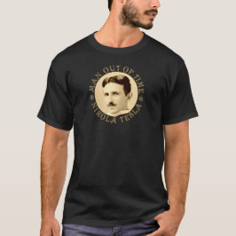 Nikola Tesla – 男性の時間切れ – 古い金ゴールド- ZZ Tシャツ