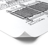 Nikola Tesla 1888パテントアート – ホワイト紙 ポスター (角)