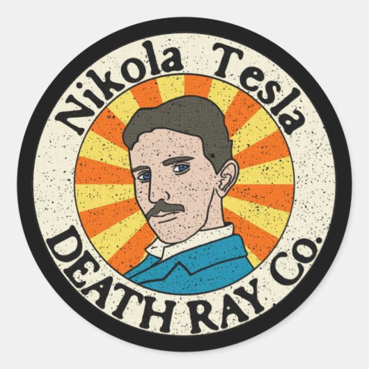 Nikola Tesla Death Ray Co. Stickers ラウンドシール (正面)