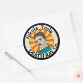 Nikola Tesla Death Ray Co. Stickers ラウンドシール (封筒)