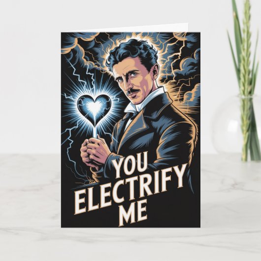 Nikola Tesla Electricity Valentines Card カード (正面)