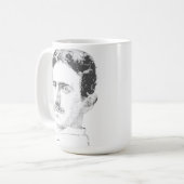 Nikola Tesla Face コーヒーマグカップ (正面左)