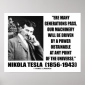 Nikola Tesla Our Machinery Will Be Driven By Power ポスター (正面)