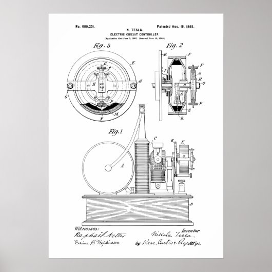 Nikola Tesla Patent ポスター (正面)
