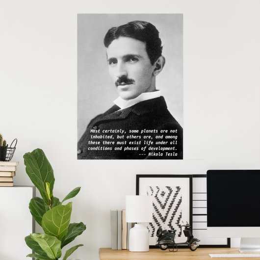 Nikola Tesla Quote ポスター (ホームオフィス)