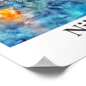 Nikolaifleet Hamburgドイツ旅行水色 ポスター (角)